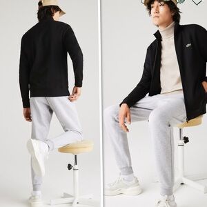 Lacoste Men's  Sport Full Zip Fleece Sweatshirt Cotton Blend Fleece Black 1XLT